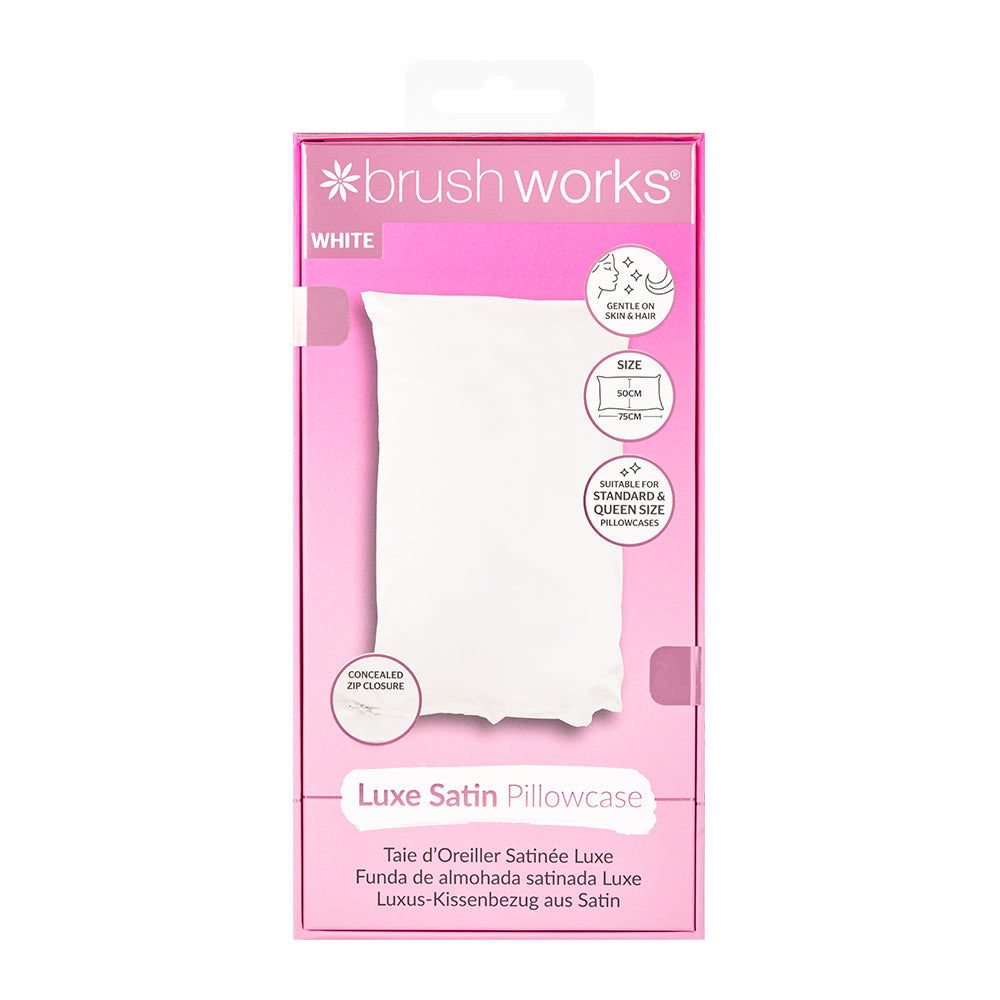 Brushworks Luxe Satin Pillowcase White