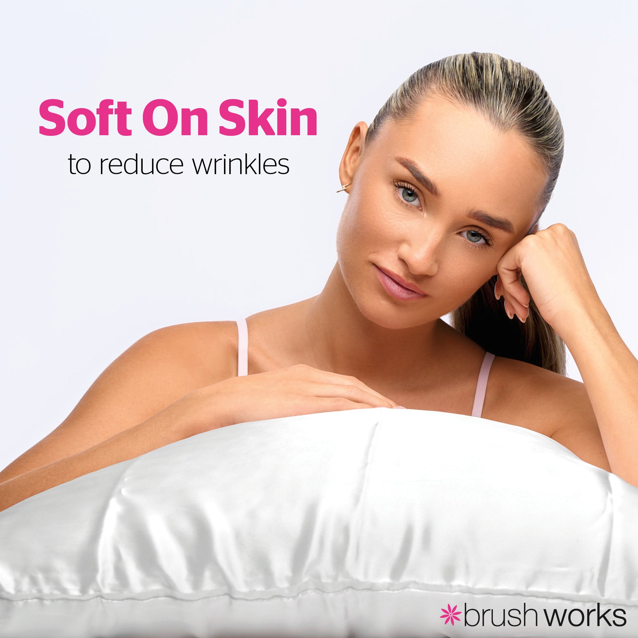 Brushworks Luxe Satin Pillowcase White