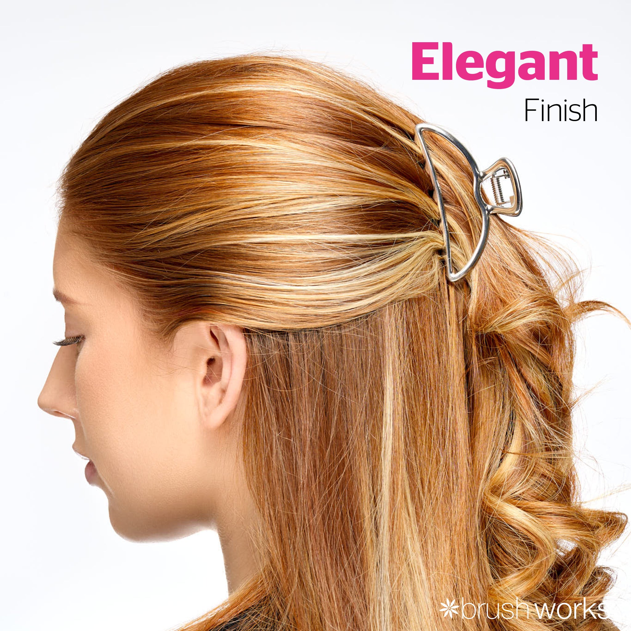 Brushworks Elegant Metal Claw Clips – 2 Pack
