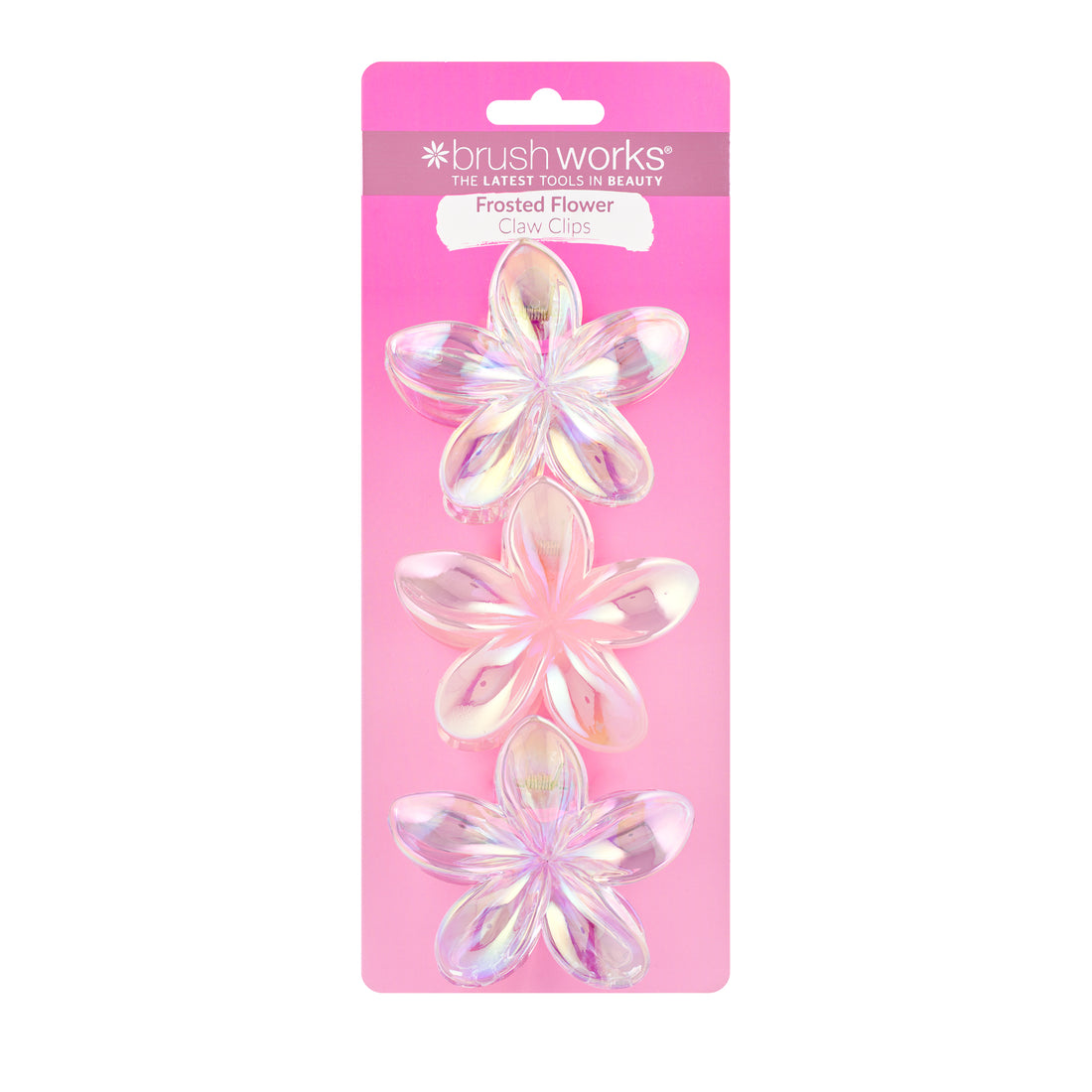 Brushworks Frosted Flower Claw Clips – 3 Pack