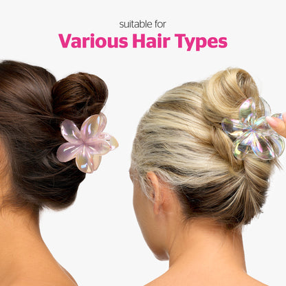 Brushworks Frosted Flower Claw Clips – 3 Pack