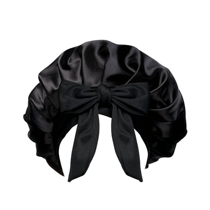 Brushworks Double Layer Satin Hair Bonnet – Black