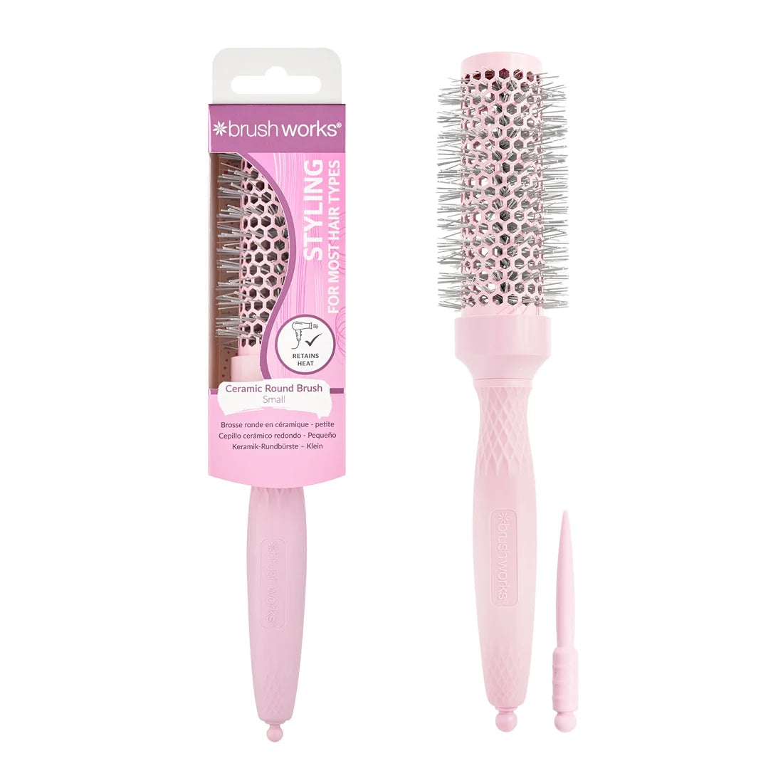 Brushworks Ceramic Round Brush Small – Furçë për Stilim dhe Tharje Flokësh