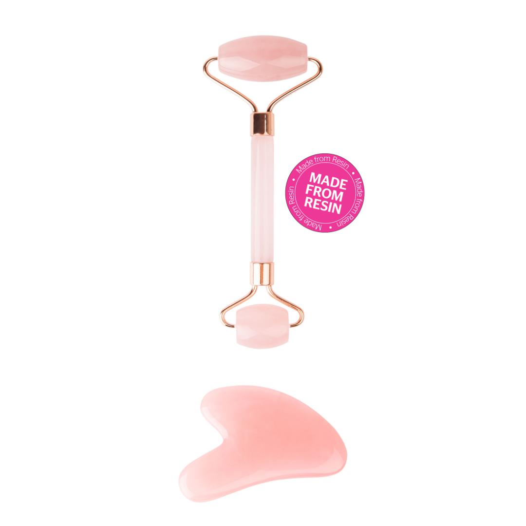 Brushworks Rose Resin Roller & Gua Sha