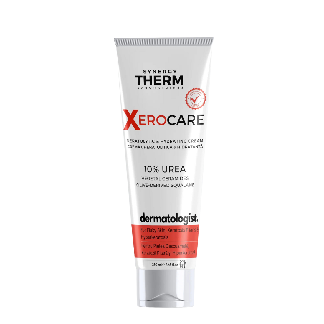 Synergy Therm Xerocare Moisturizing &amp; Mildly Keratolytic Cream With 10% Urea, Plant-based Ceramides &amp; Olive-derived Squalane – 250ml