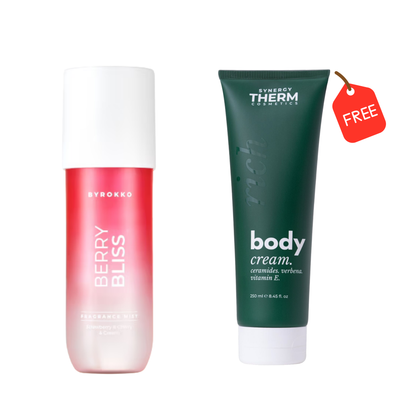1+1 FALAS Byrokko Berry Bliss Body Mist 150ml + Synergy Therm Rich Body Cream 250 ml
