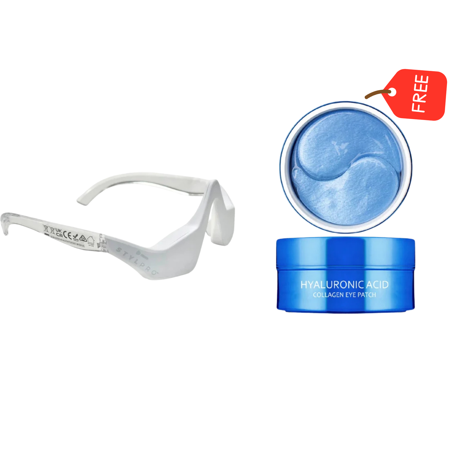 1+1 FALAS Stylpro EMS &amp; RED Led Under Eye + MediFlower Hyaluronic Acid Collagen Eye Patches