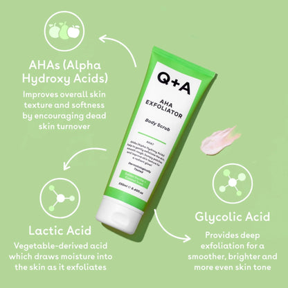 Q+A AHA Exfoliator Body Scrub 250ml