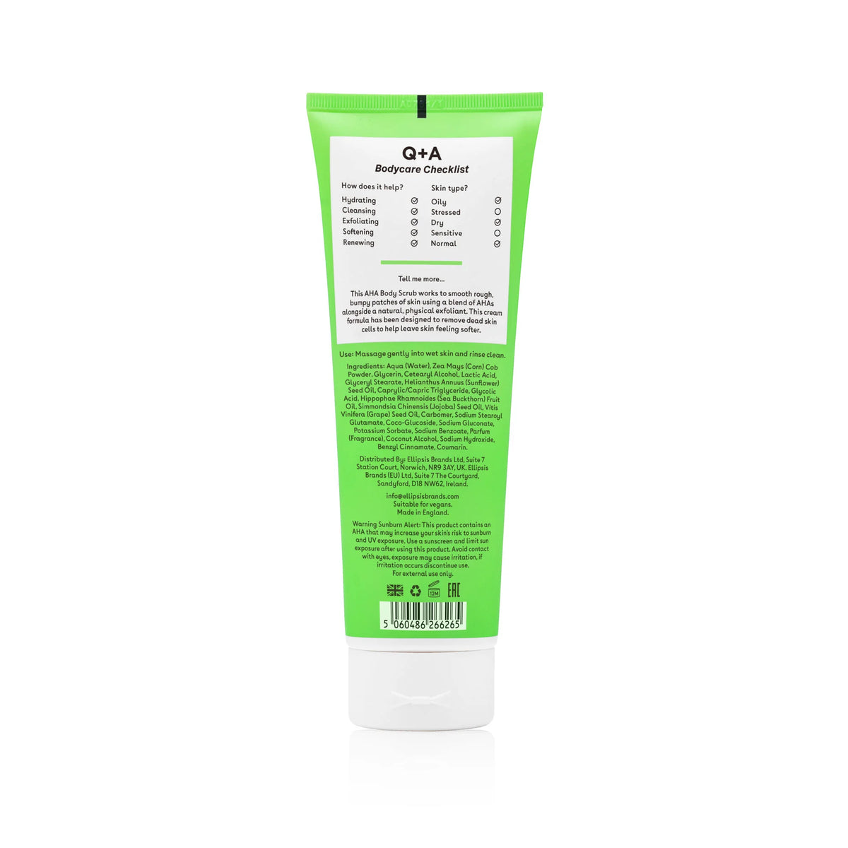 Q+A AHA Exfoliator Body Scrub 250ml