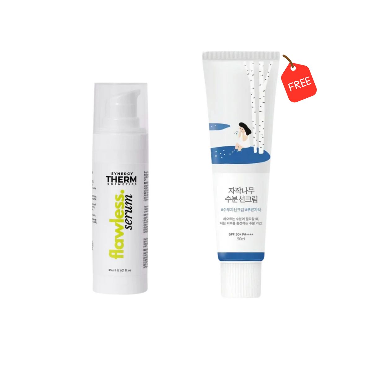 1+1 Falas Synergy Therm Flawless Serum 30ml+Round Lab Birch Juice Moisturizing Sunscreen (SPF50+ PA++++) 50 ml