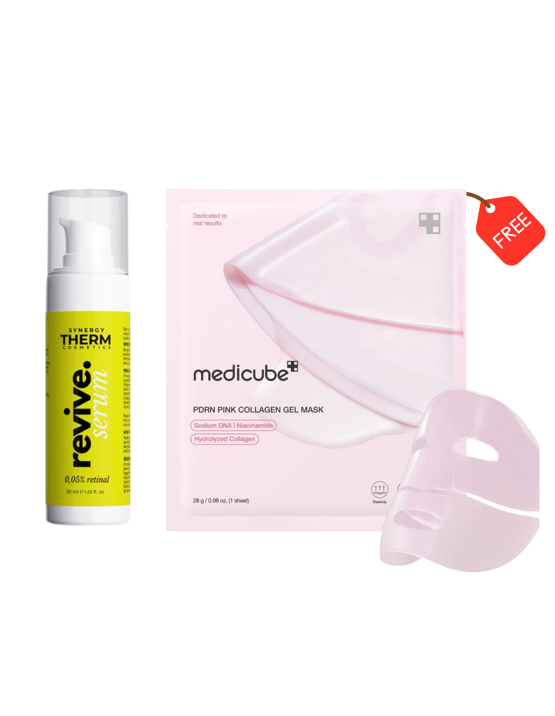 Synergy Therm Revive Serum (Retinal 0.05) 30ml + Medicube PDRN Pink Collagen Gel Mask