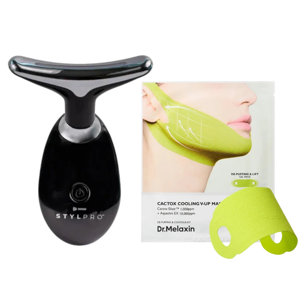 Stylpro Firmer Neck &amp; Face Smoother + Dr.Melaxin Cactox V-Up Mask Set