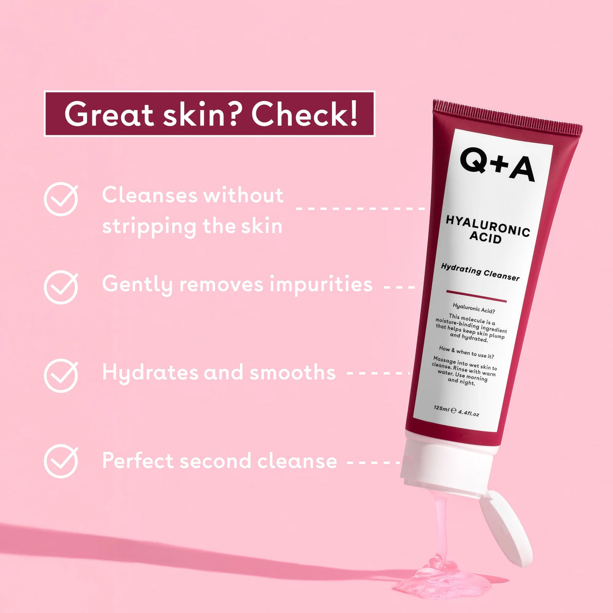 Q+A Hyaluronic Acid Hydrating Cleanser 125 ml
