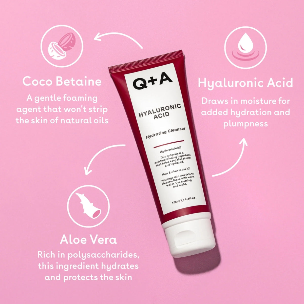 Q+A Hyaluronic Acid Hydrating Cleanser 125 ml