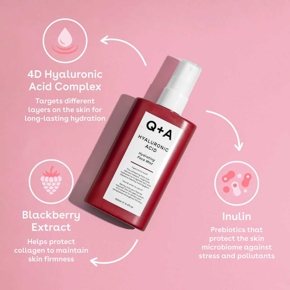 Q+A Hyaluronic Acid Hydrating Face Mist 100ml