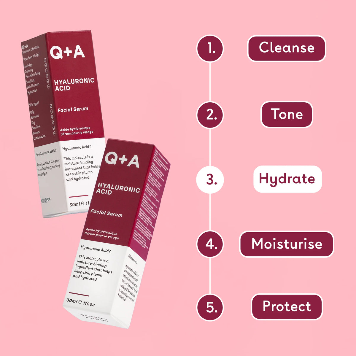 Q+A Hyaluronic Acid Facial Serum 30ml