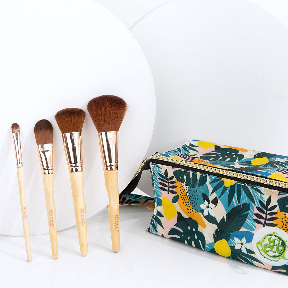 So Eco Natural Travel Brush Set Floral