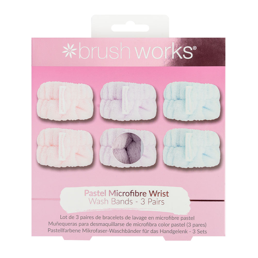 Brushworks Microfibre Wrist Wash Bands – 3 Pairs