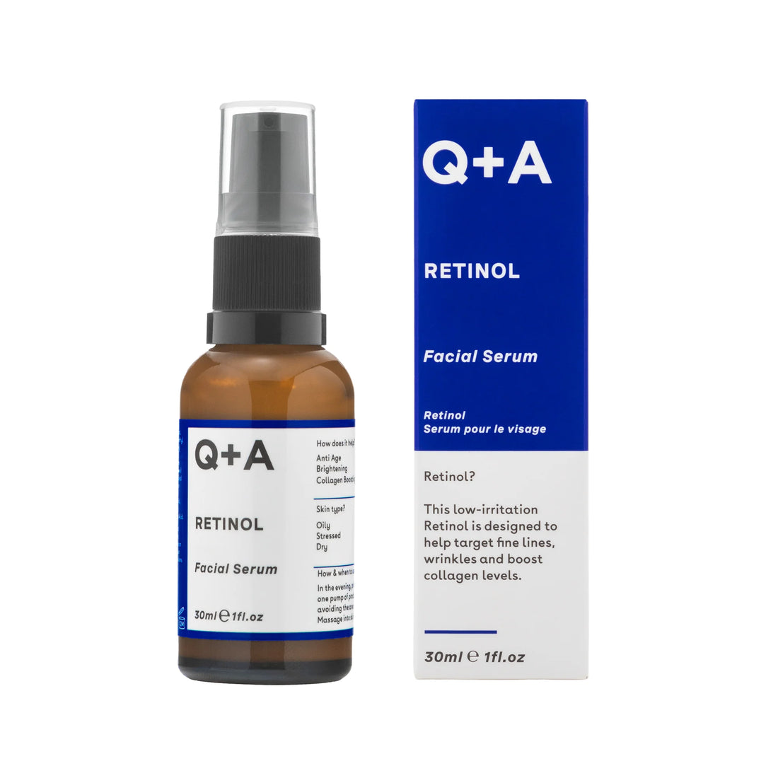Q+A Retinol 0.2% Facial Serum 30ml