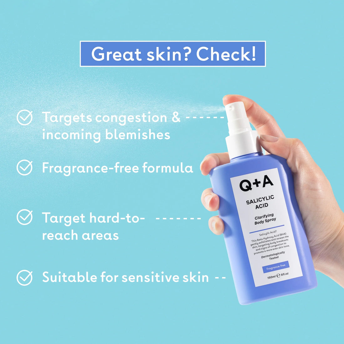 Q+A Salicylic Acid Body Spray 150ml