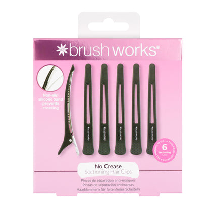 Brushworks No Crease Sectioning Hair Clips – 6 Pack