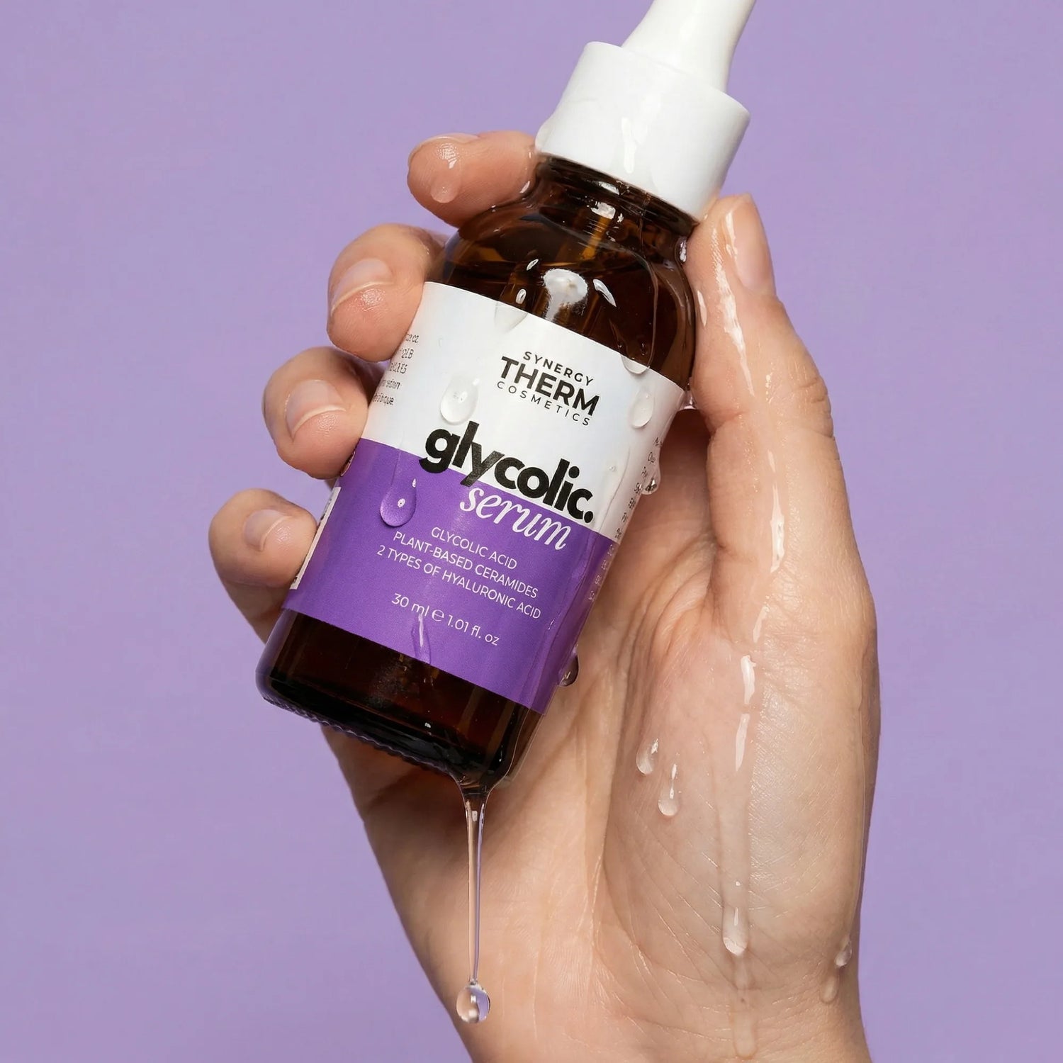 Synergy Therm Glycolic Acid Facial Serum with Ceramides – Gentle Exfoliation &amp; Hydration 30ml