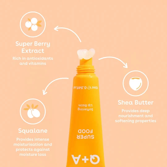 Q+A Super Food Softening Lip Balm 10ml