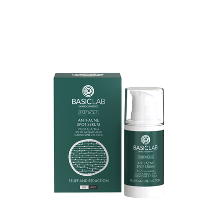 BasicLab Spot Serum for Micro-Inflammatory Lesions with 7% AHA/BHA, 3% Azelaic Acid and Lactoferrin 15ml