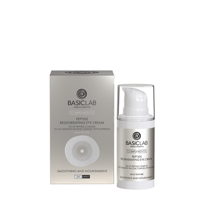 BasicLab Peptide Regenerating Eye Cream with 5% Peptide Complex, 2% Growth Factor Complex, Phytosterols with a Rich Consistency Smoothing and Nourishing 15ml