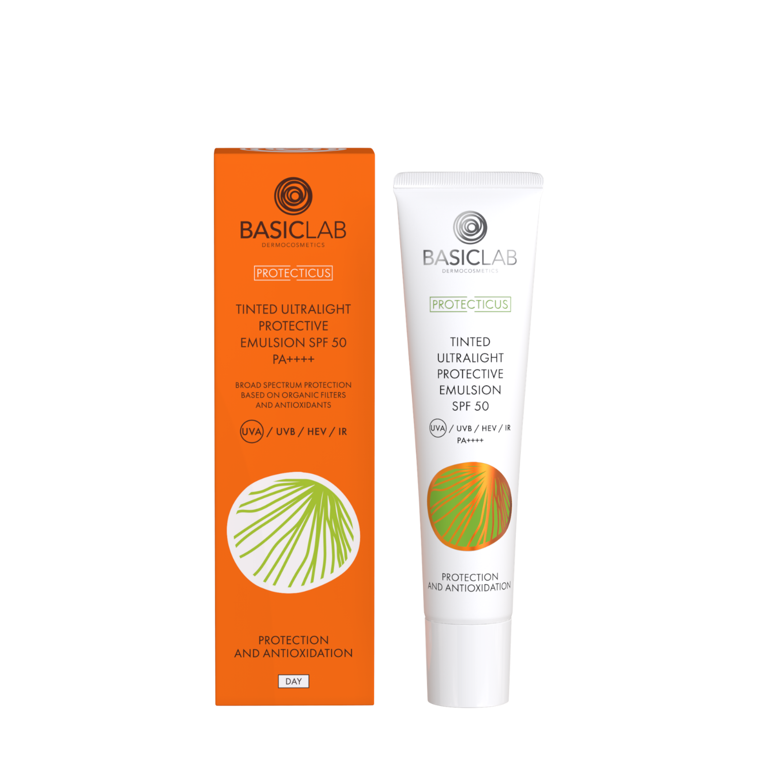 BasicLab Ultra-Light Tinted Protective Emulsion SPF 50 PPD 22.1 Prevention and Antioxidation 40ml