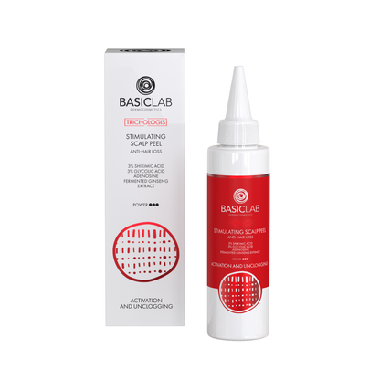 BasicLab Stimulating Anti-Hair Loss Scrub, 3% Shikimic Acid, 3% Glycolic Acid, Adenosine, Fermented Ginseng Extract 150ml
