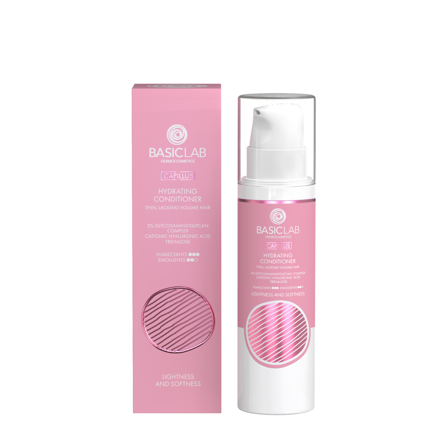 BasicLab Moisturizing Conditioner, 2% Glycosaminoglycan Complex, Cationic Hyaluronic Acid, Trehalose, Lightness and Softness