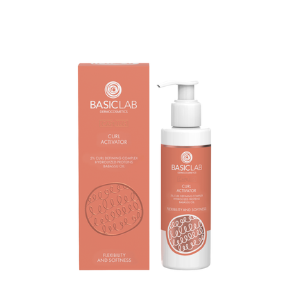 BasicLab Curl Activator, 5% Curl Defining Complex, Hydrolyzed Proteins, Babassu Oil, Elasticity and Softness 200ml