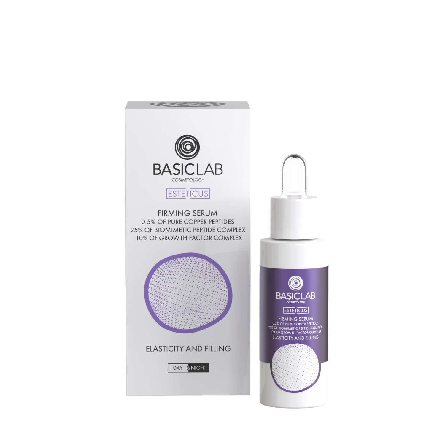 BasicLab Firming Serum with 0.5% Pure Copper Peptides, Elasticity and Filling 30ml