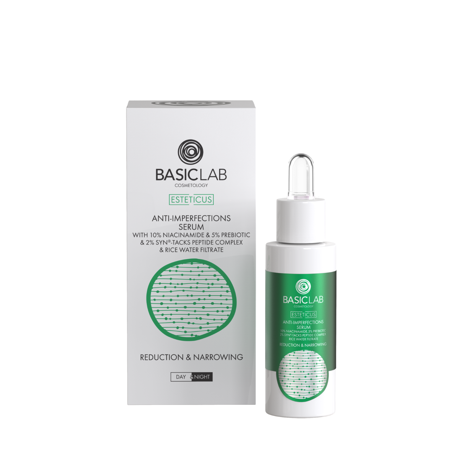 BasicLab Imperfection-Reducing Serum with 10% Niacinamide, Reduction and Narrowing 30ml