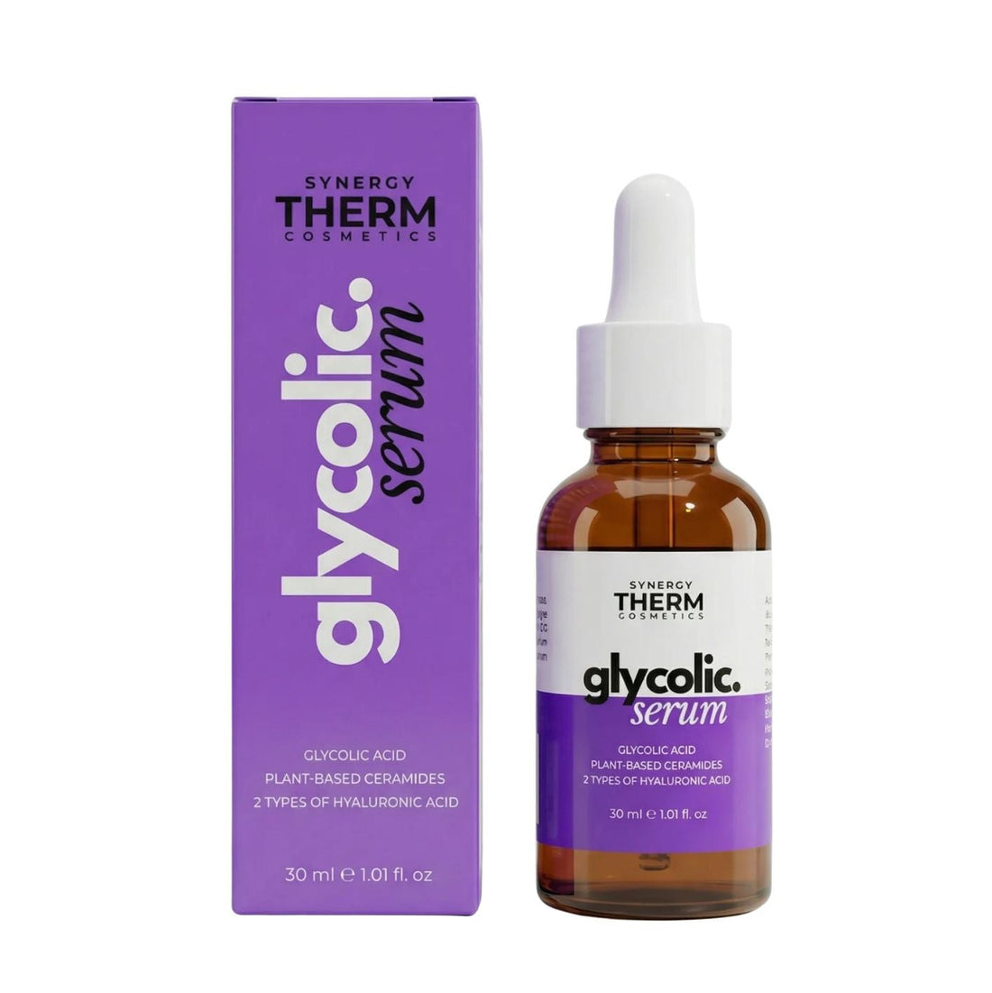 Synergy Therm Glycolic Acid Facial Serum with Ceramides – Gentle Exfoliation & Hydration 30ml