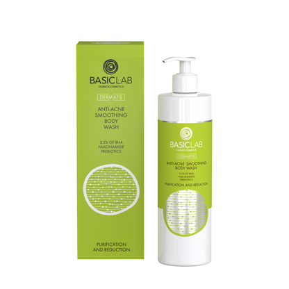 BasicLab Smoothing Anti-Acne Cleansing Gel with 0.5% BHA, Niacinamide and Prebiotics 300ml