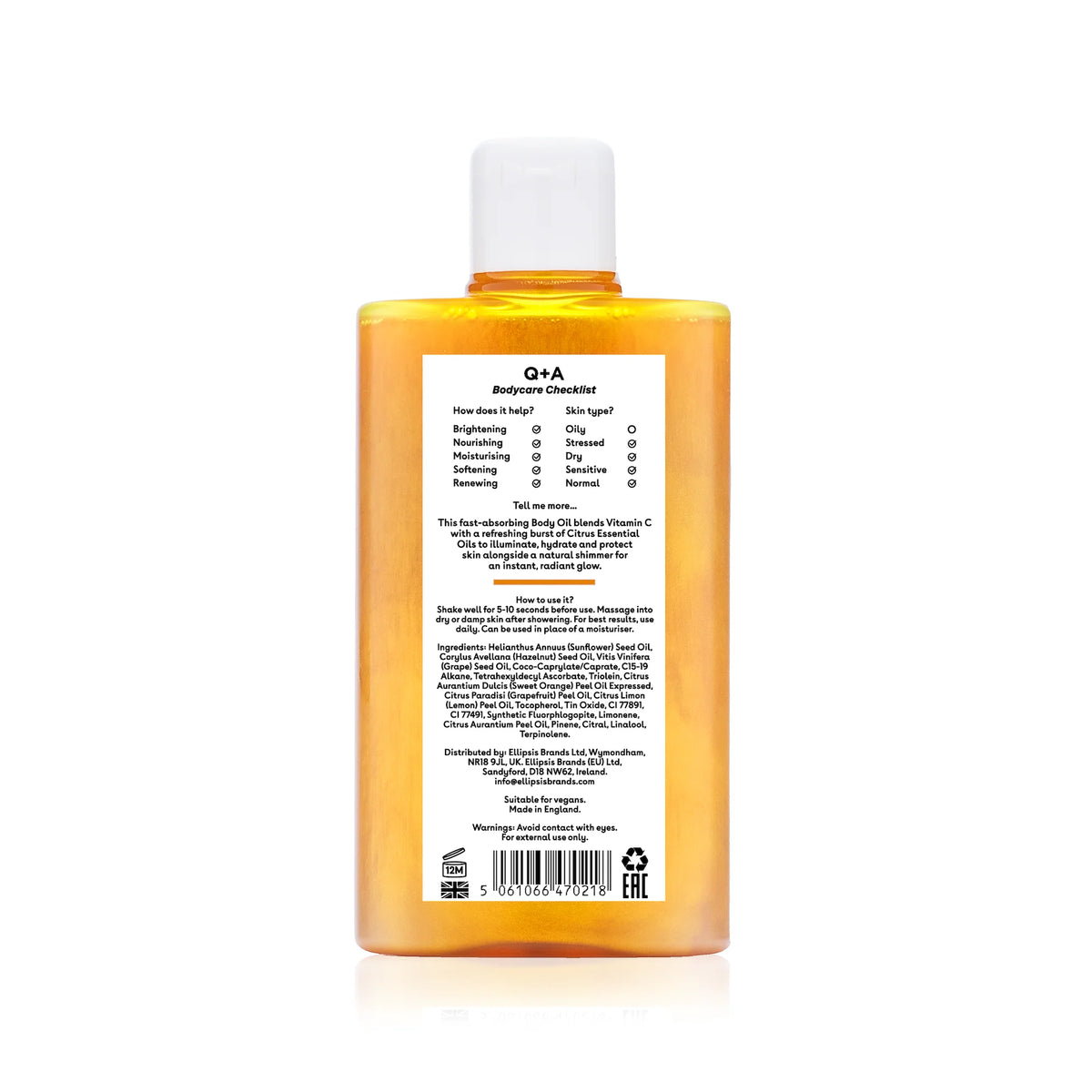 Q+A Vitamin C Shimmer Body Oil 150ml