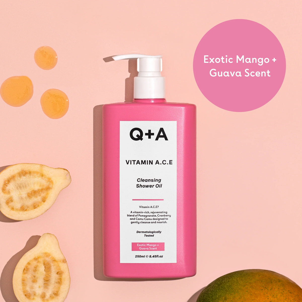 Q+A Vitamin A.C.E Cleansing Shower Oil 250ml