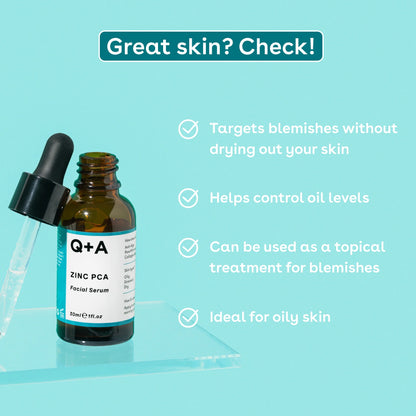 Q+A Zinc PCA Facial Serum 30ml