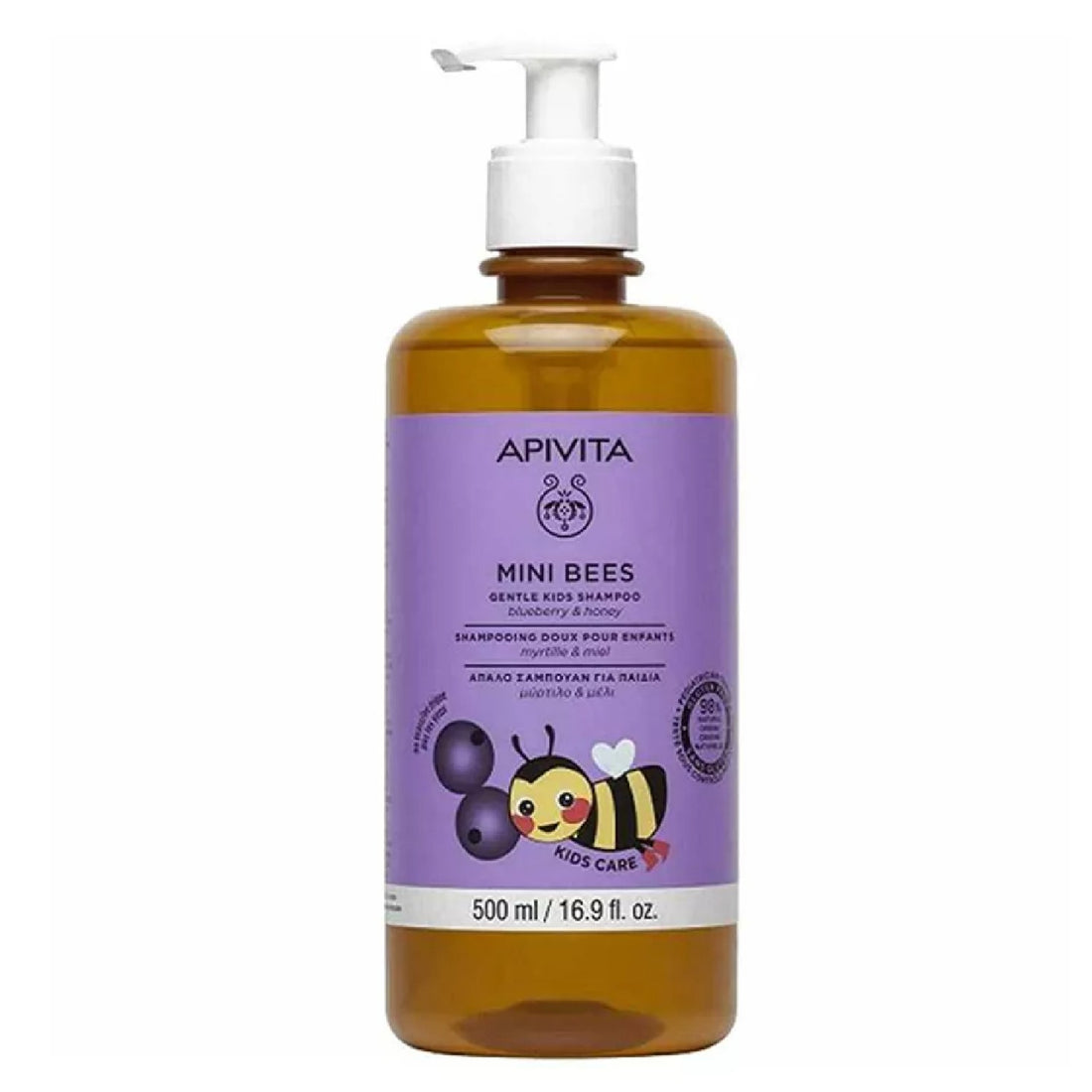 Apivita Mini Bees Gentle Kids Shampoo with Blueberry &amp; Honey 500 ml