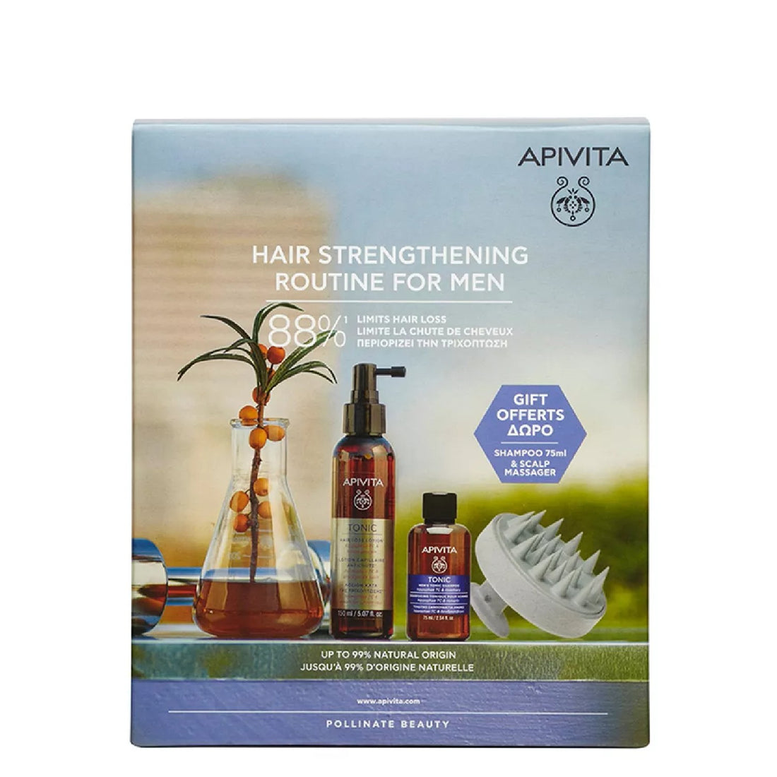 Apivita Hair Strengthening Routine for Men