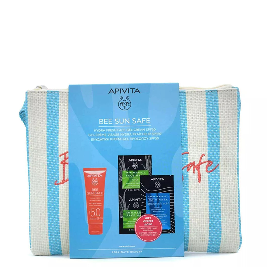 Apivita Bee Sun Safe Hydra Fresh Face Gel Cream (SPF 50) Set -2x8ml, 20ml, 50ml