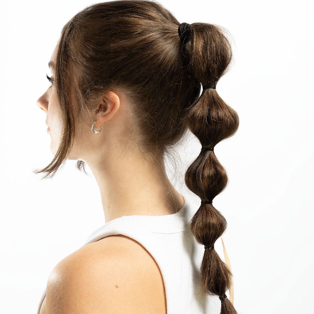 Brushworks Black Flexi Elastic Hair Bands - 100 Pieces