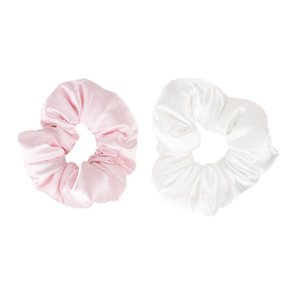 Brushworks Large Cloud Scrunchies  Pink &amp; White (2 pack)