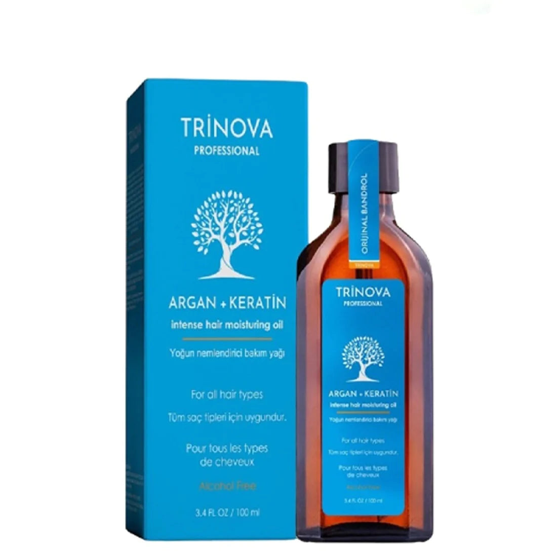 Hair Care Set Trinova Argan Keratin Oil 100 ml + Brushworks Hair Oil Applicator