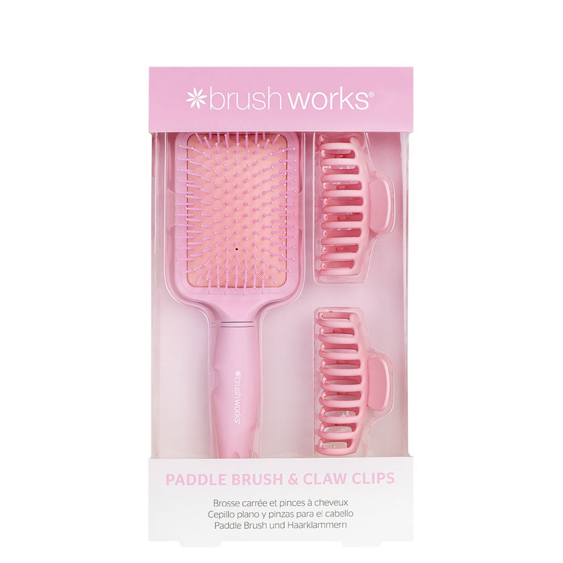 Brushworks Paddle Brush and Claw Clips 2 clips