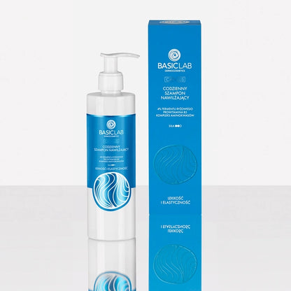 BasicLab Daily Moisturizing Shampoo, 4% Rice Ferment, Provitamin B5, Amino Acid Complex, Lightness and Elasticity 300ml