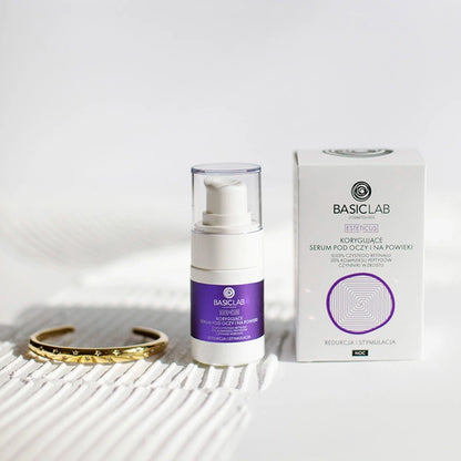 BasicLab Corrective Eye Serum with 0.03% Retinal, 20% Peptide Complex and Growth Factors, Reduction and Stimulation 15ml