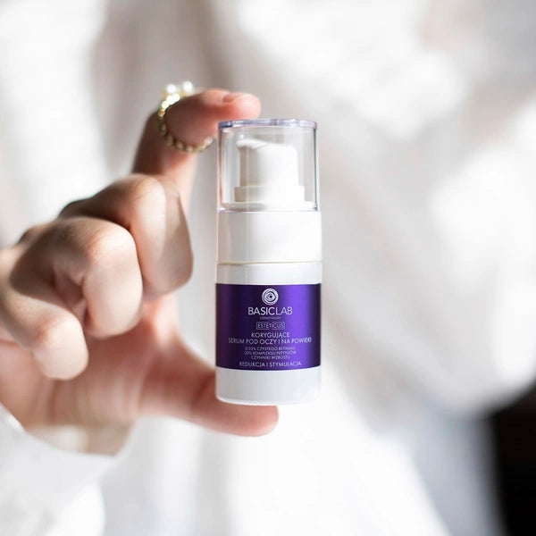 BasicLab Corrective Eye Serum with 0.03% Retinal, 20% Peptide Complex and Growth Factors, Reduction and Stimulation 15ml